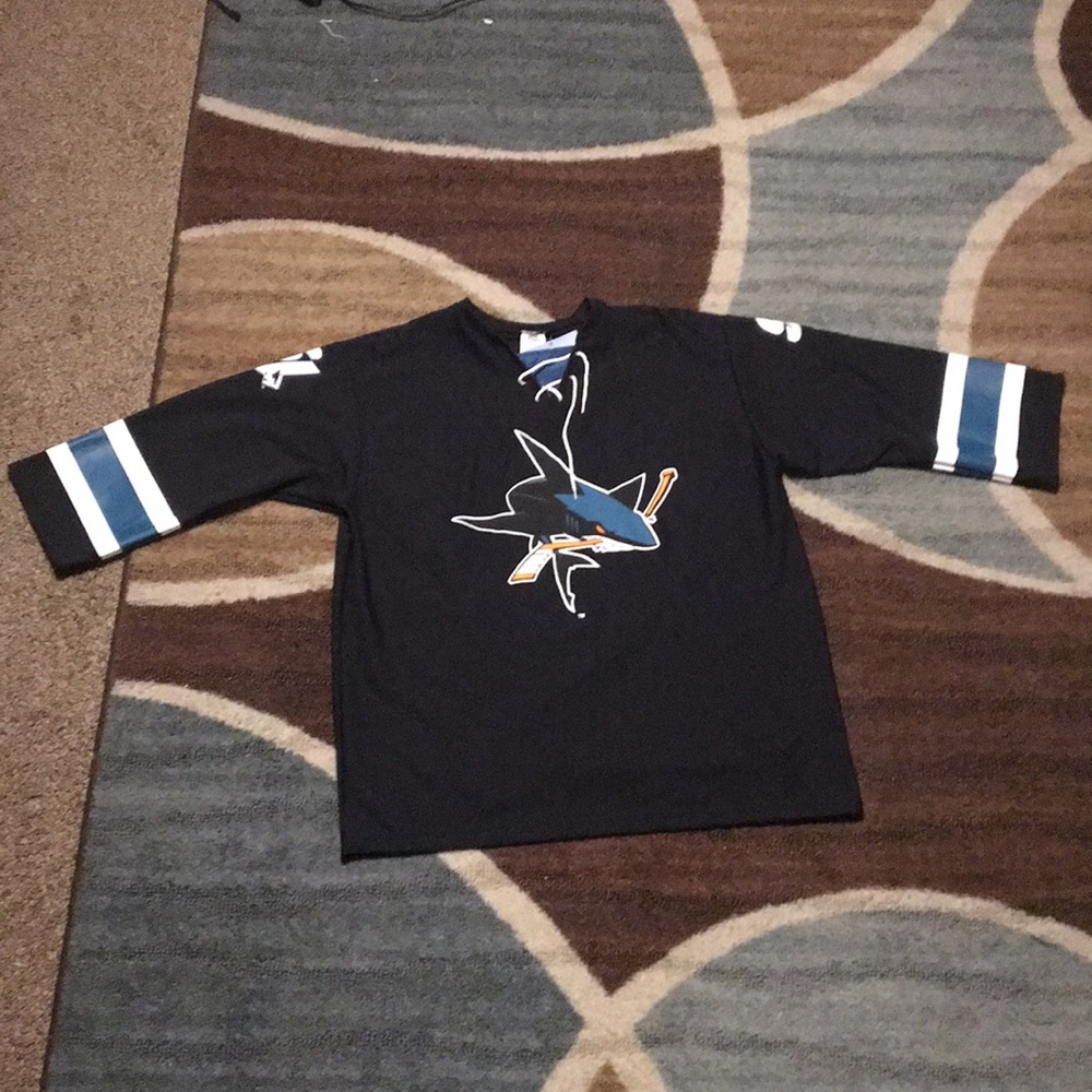 San Jose Sharks Black Armor Seagate Hockey Jersey